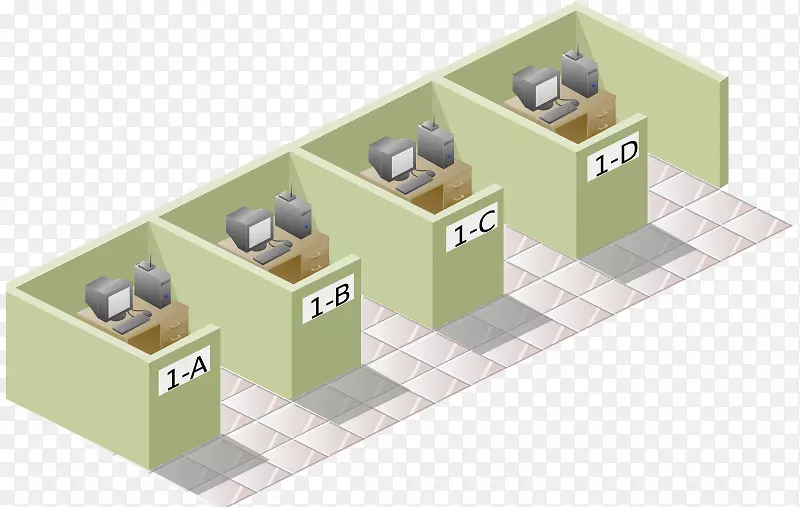 小隔间办公用品剪贴画
