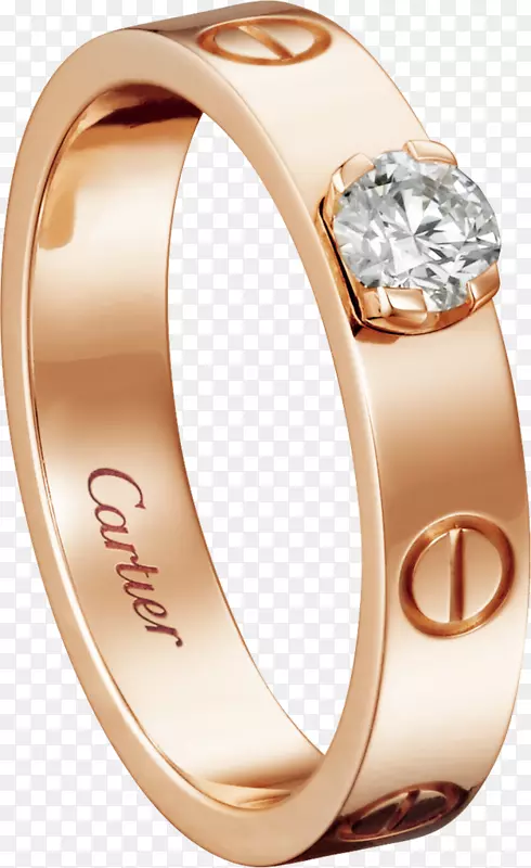 订婚戒指克拉钻石纸牌-粉红色戒指