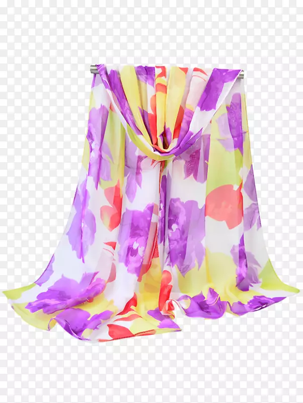 围巾服装配件披肩雪纺面纱紫色围巾