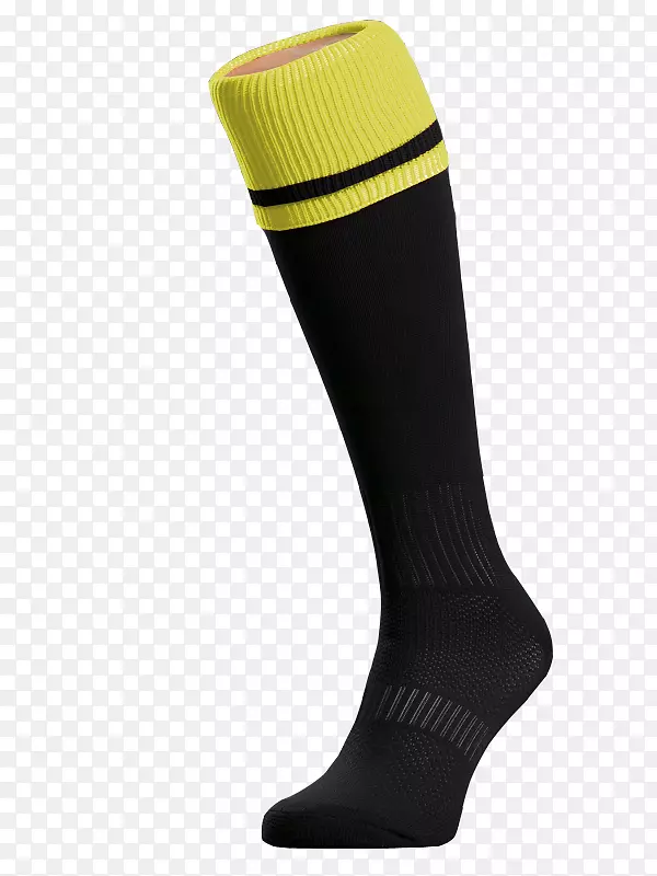 袜子蓝栗色白色足球-黑色和黄色条纹
