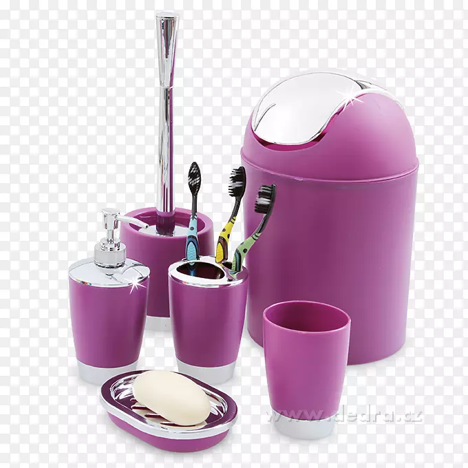 浴室紫罗兰色马桶刷和手柄冲水马桶.浴室配件