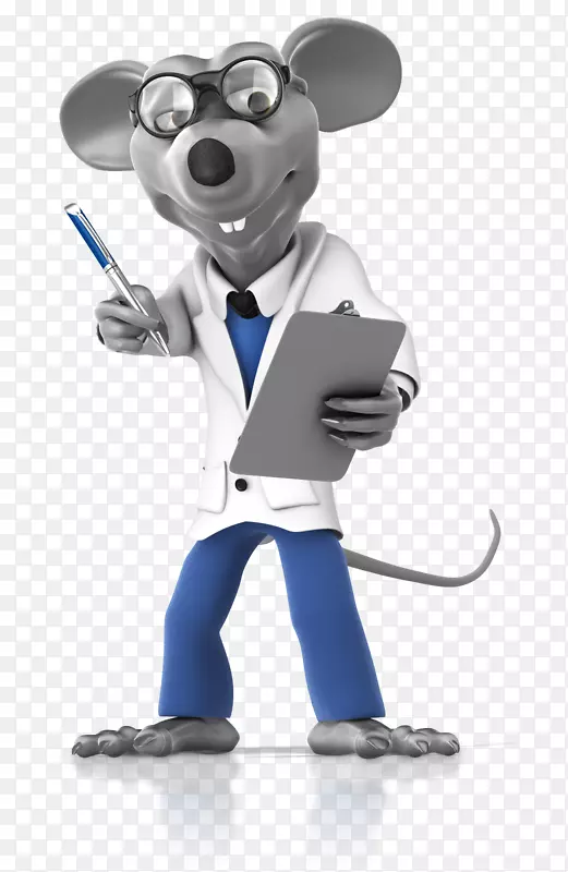 麦克风卡通吉祥物-实验室老鼠