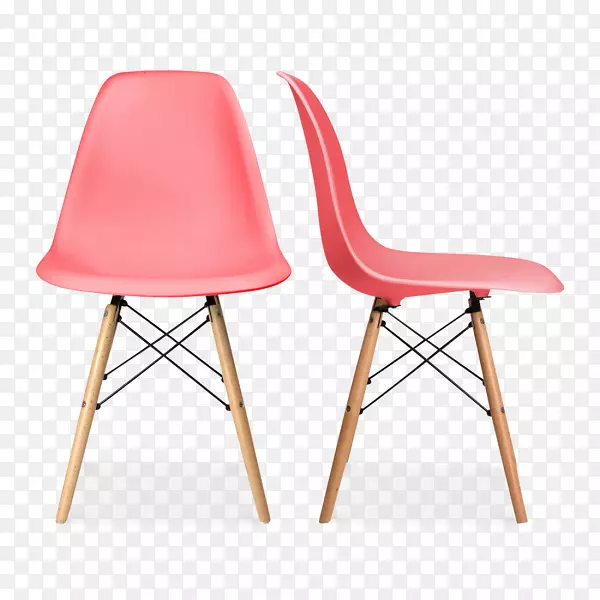 伊姆斯躺椅，伊姆斯住宅查尔斯和雷伊姆斯玻璃纤维扶手椅-粉红色椅子