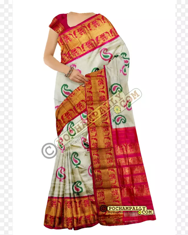 真丝zari bhoodan pochampally sari ikat手织机