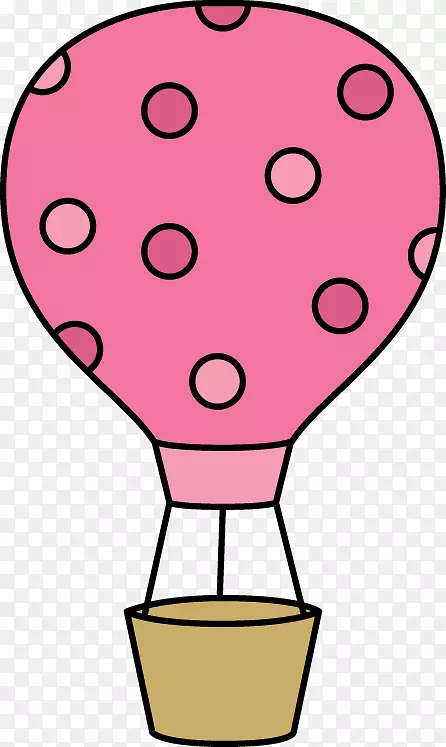 热气球圆点艺术.粉红色圆点