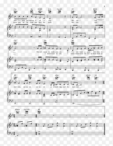 月光奏鸣曲(乐谱)钢琴乐谱-波西米亚狂想曲