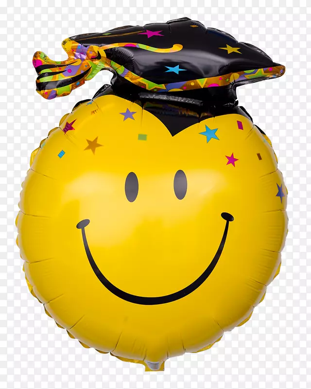 笑脸玩具气球方形学术帽礼物-笑脸