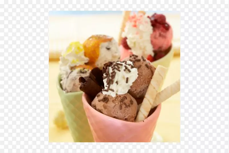 冰圣代冰淇淋圆锥形冷冻酸奶冰淇淋