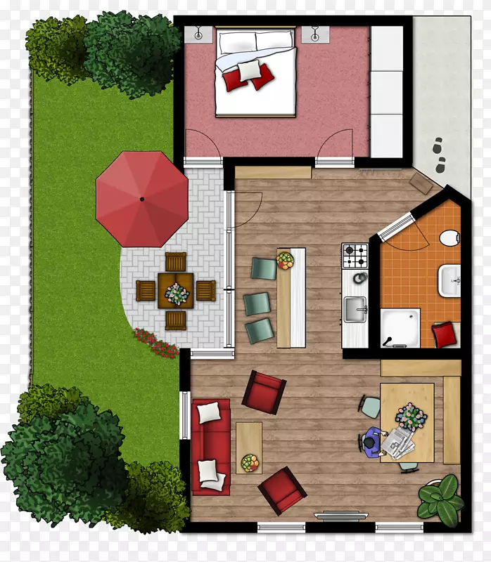 度假租赁楼面平面图(Ferienwohnung alpseegrünten im kanzelthal)