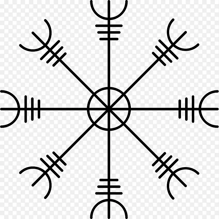 纹身维京冰岛魔法石柱头盔敬畏符号-符号
