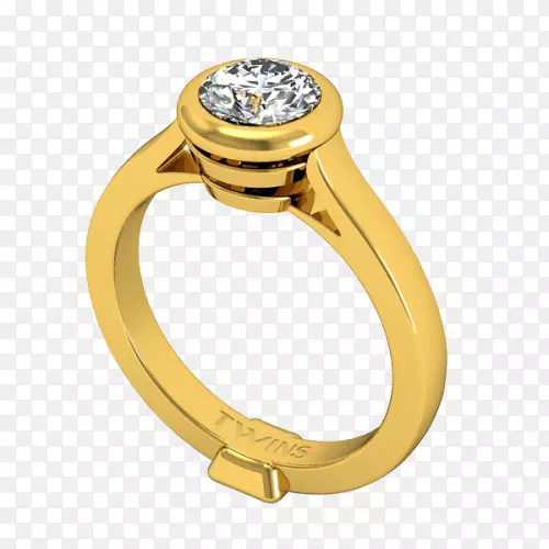 订婚戒指金首饰białe złoto-戒指