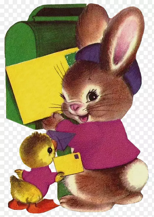 复活节兔子毛绒玩具和可爱玩具-棕色兔子