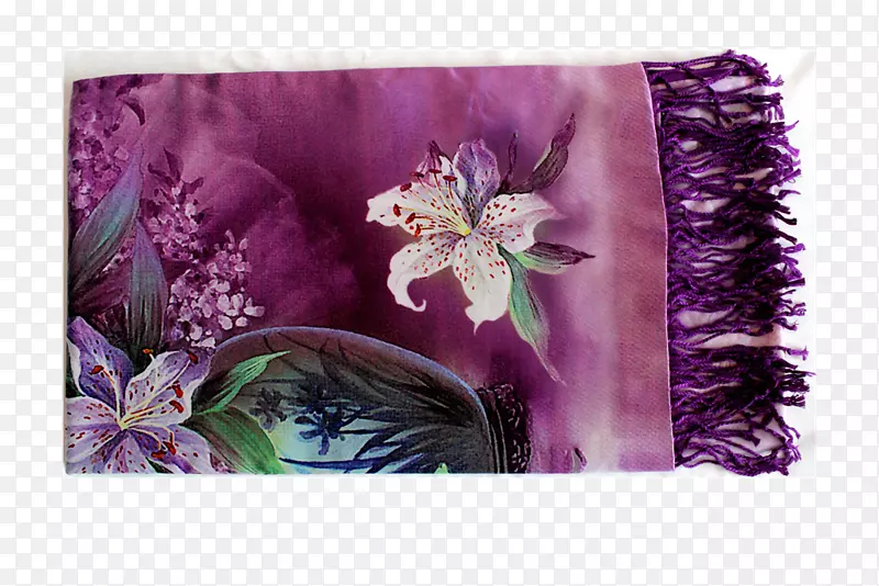 切花设计围巾包.紫色围巾