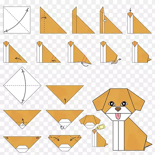 折纸超级简单折纸模块折纸-小狗