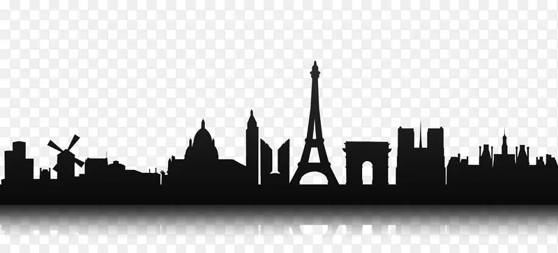 巴黎剪影天际线-巴黎