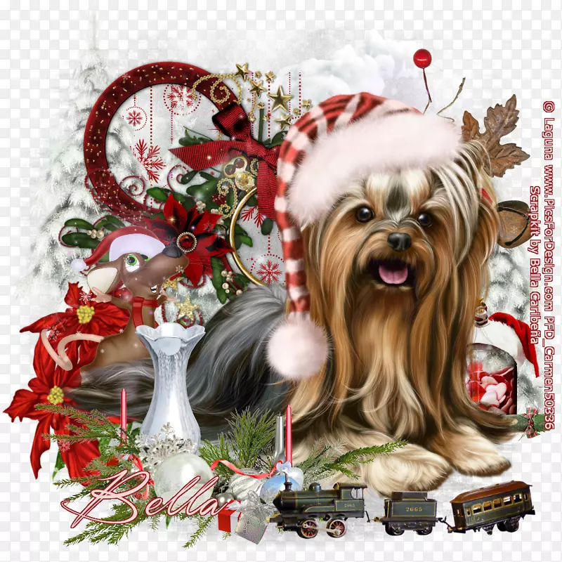 约克郡小猎犬培育圣诞饰品伴狗玩具狗约克