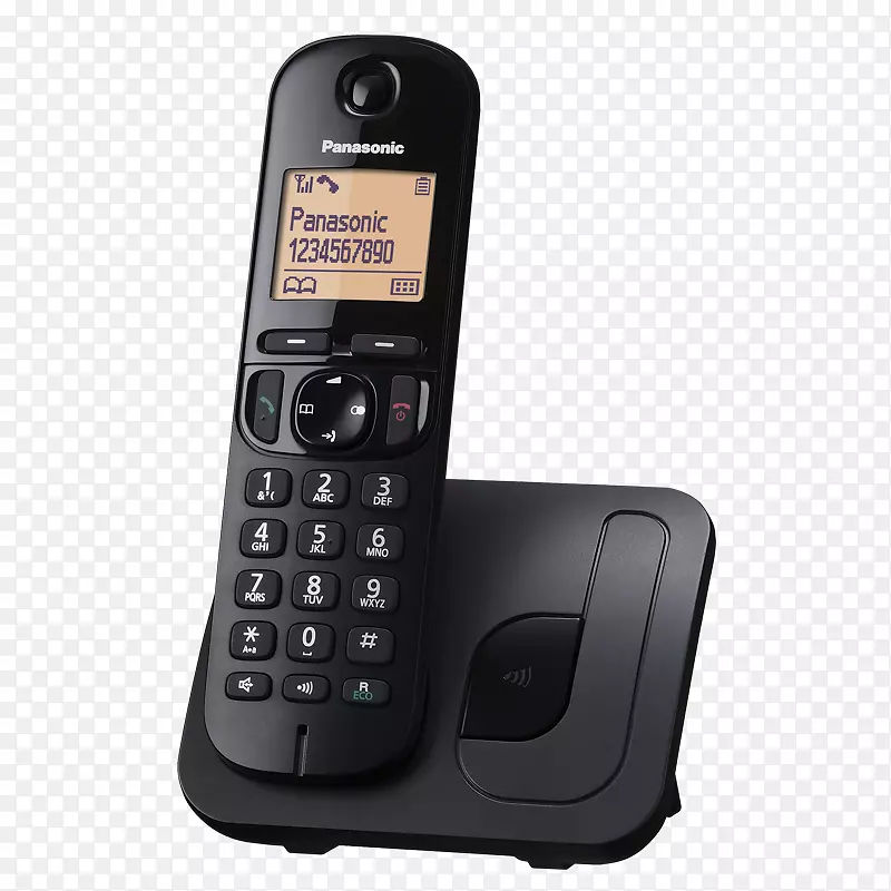 数字增强型无绳通讯无绳电话，松下kx-tgc 220 eb DECT电话，带有TAM和呼叫阻塞-学校文具