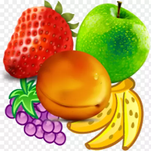 真正的水果崩裂素食烹饪草莓橙子-水果动画