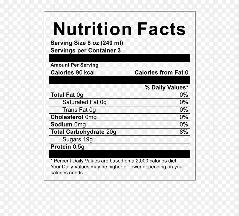 营养事实标签卡干酪食品.苹果汁