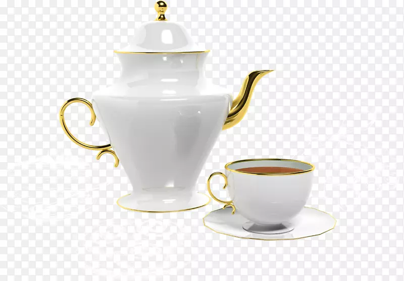 伯爵茶库丁茶壶咖啡杯茶