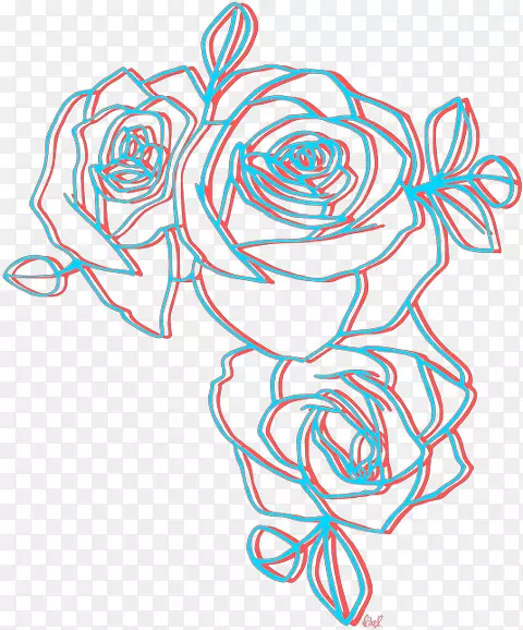 玫瑰绘画艺术剪贴画-玫瑰
