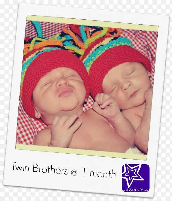 婴儿头饰画框粉红色m幼儿同卵双胞胎