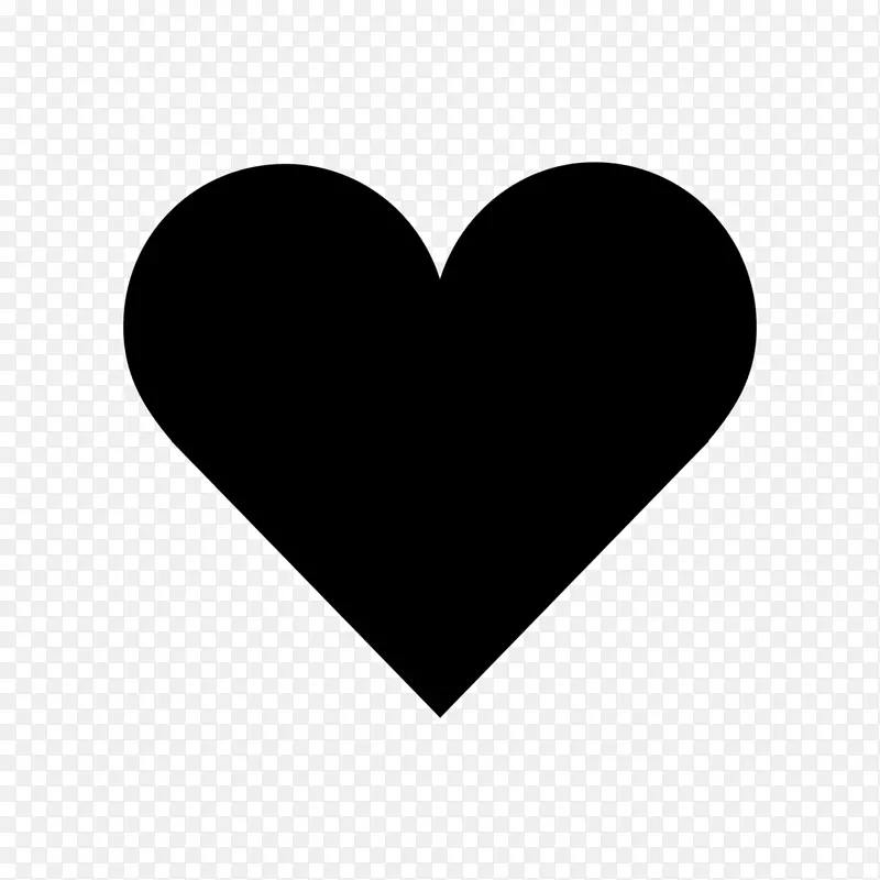心脏电脑图标形状剪贴画-黑心