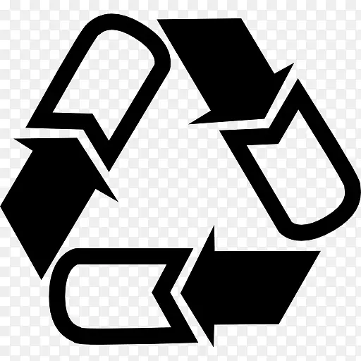 聚对苯二甲酸乙二醇酯回收塑料废物标签.三角形箭头