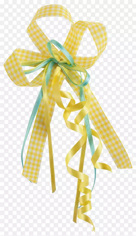 色带黄色包装和标签礼品包装.丝带