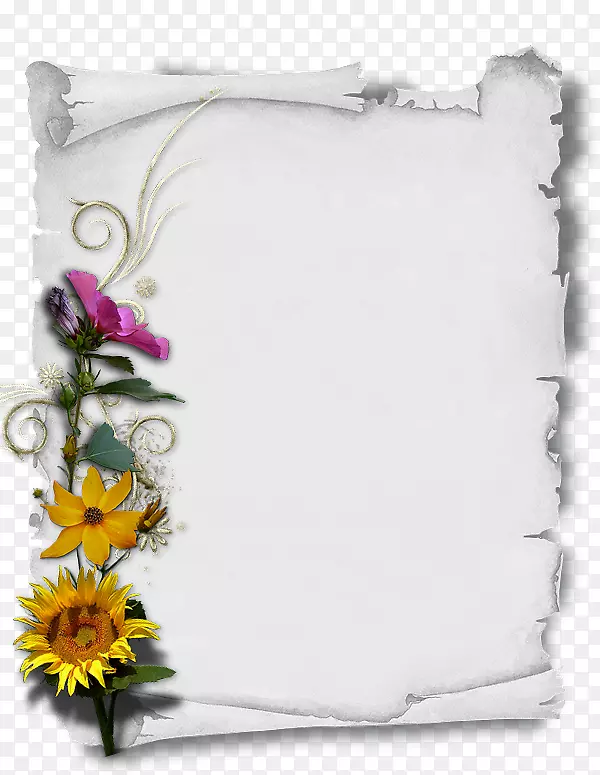 羊皮纸花卉设计引文.纸画框