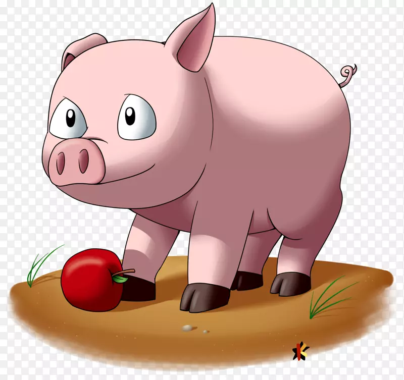猪粉红鼻夹艺术-猪