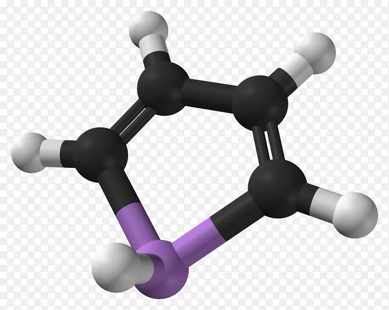 分子球棒模型分子式吡咯-有机砷化学