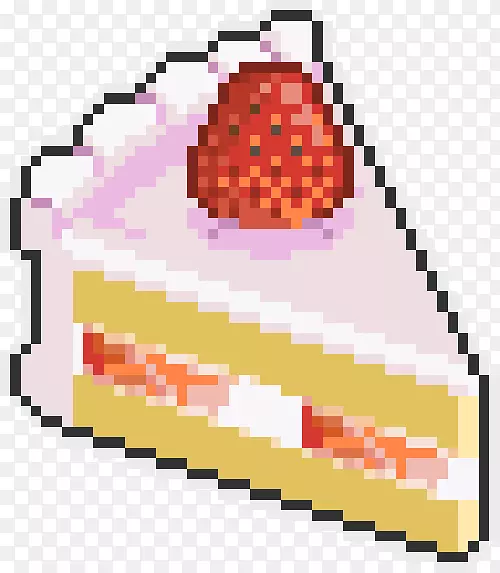 草莓奶油蛋糕像素艺术
