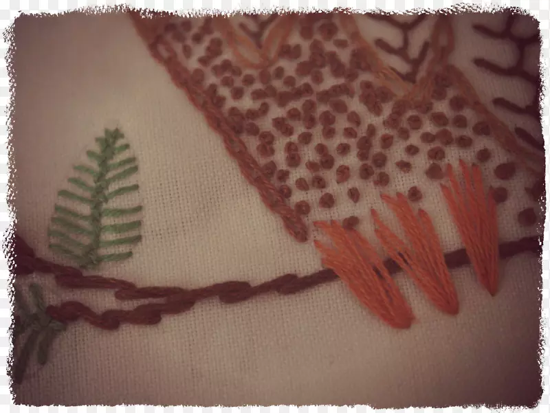 梭织棕色刺绣针法