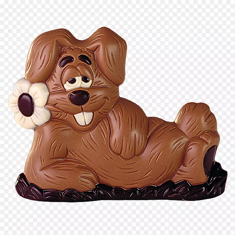 狗雕像-巧克力兔