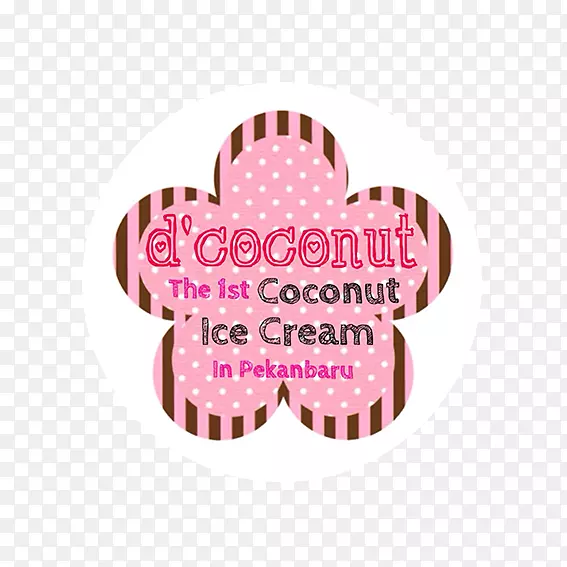 圆点粉红m字型椰子冰淇淋
