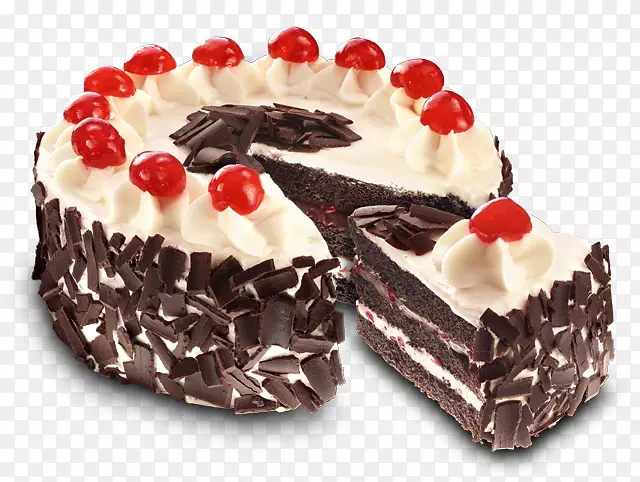 巧克力蛋糕黑森林古堡红丝带生日-巧克力蛋糕