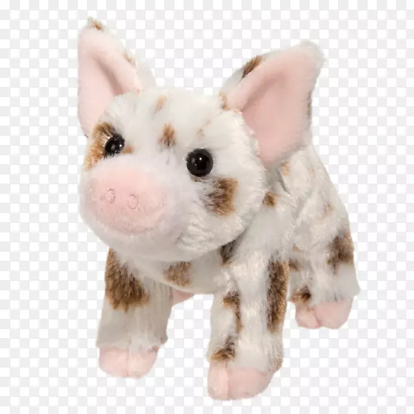 斑点猪毛绒动物&可爱的玩具小狗猪