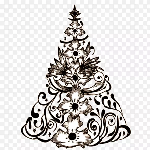 圣诞树绘画-临时纹身