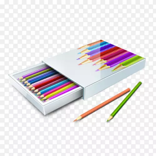 彩色铅笔计算机图标-铅笔