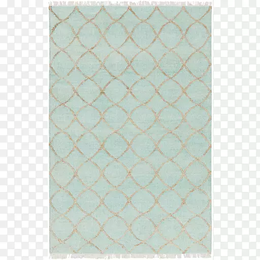 科舍姆绿黄麻机织物灰色地毯