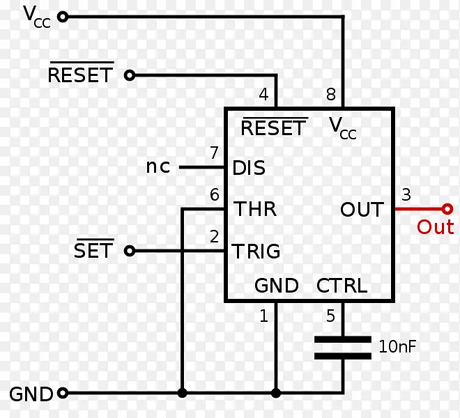 555定时器ic单稳态电子触发器电子电路