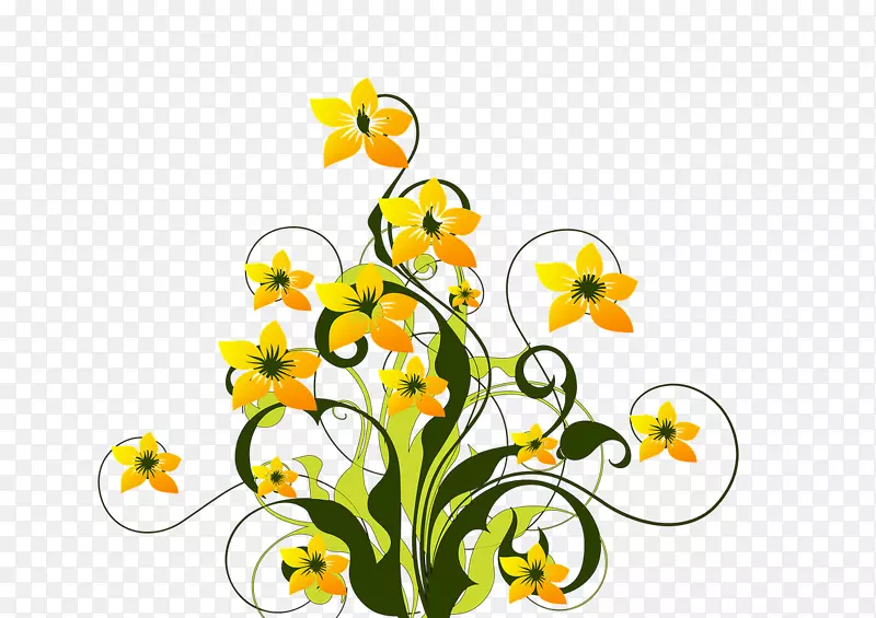 花卉设计桌面壁纸艺术剪贴画黄花漩涡