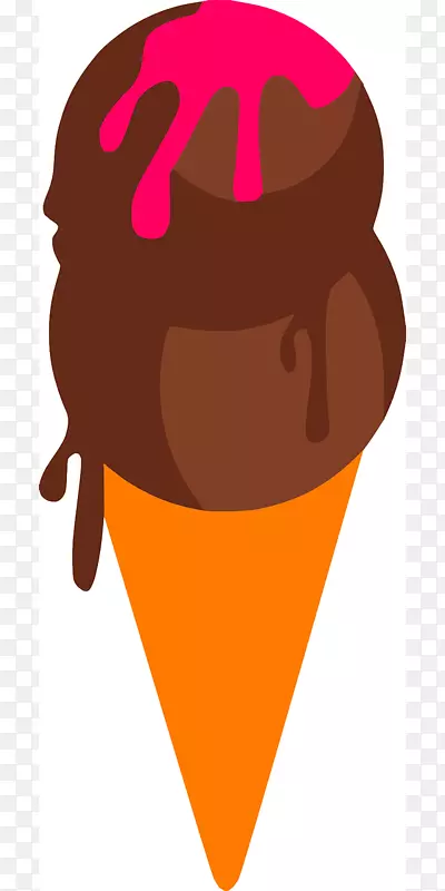 冰淇淋锥巧克力冰淇淋华夫饼夹艺术-冰淇淋