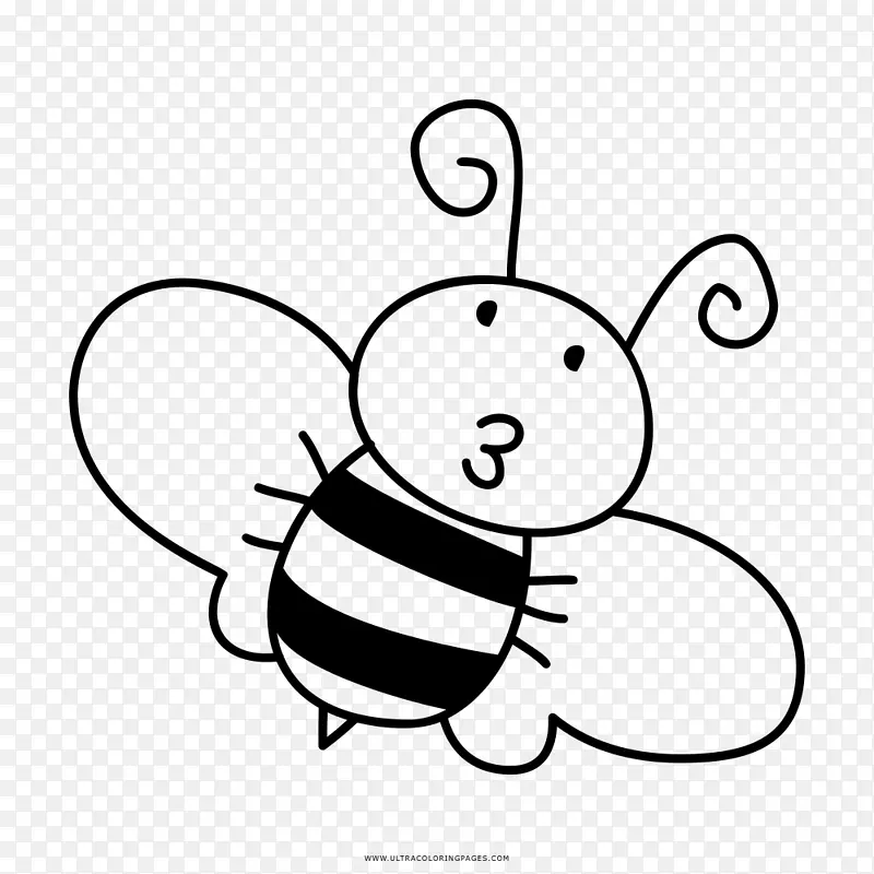 西方蜜蜂画大黄蜂剪贴画-黑白蜜蜂