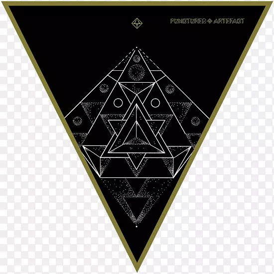 闪光几何三角形符号-神圣几何