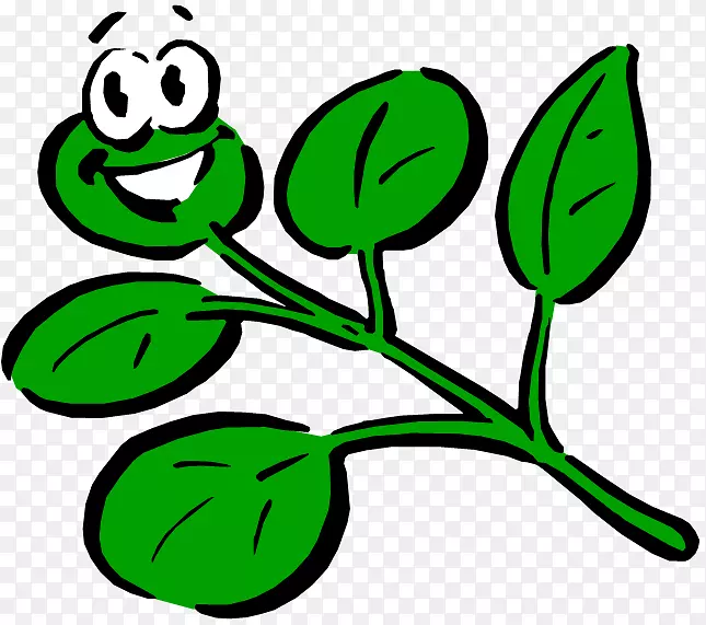 卡通叶绿体植物剪贴画-植物
