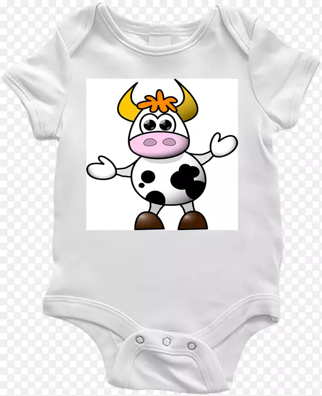 婴儿和幼童一件t恤袖子紧身套装衣服快乐母牛
