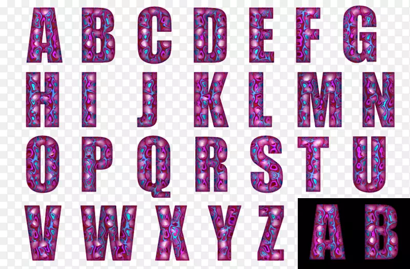 字母书写系统文字.紫色字母表