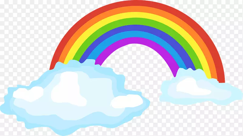 灯光彩虹剪辑艺术-彩虹与云